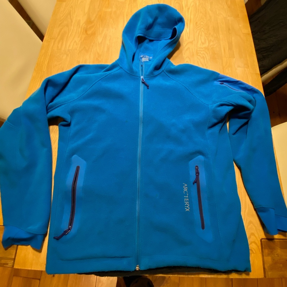 Arc’teryx polartec hooded fleece blue size large